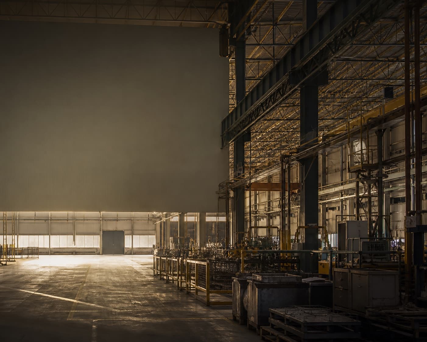Instalação industrial em um período de atividade reduzida